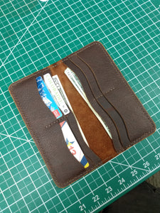 Oil tanned long wallet