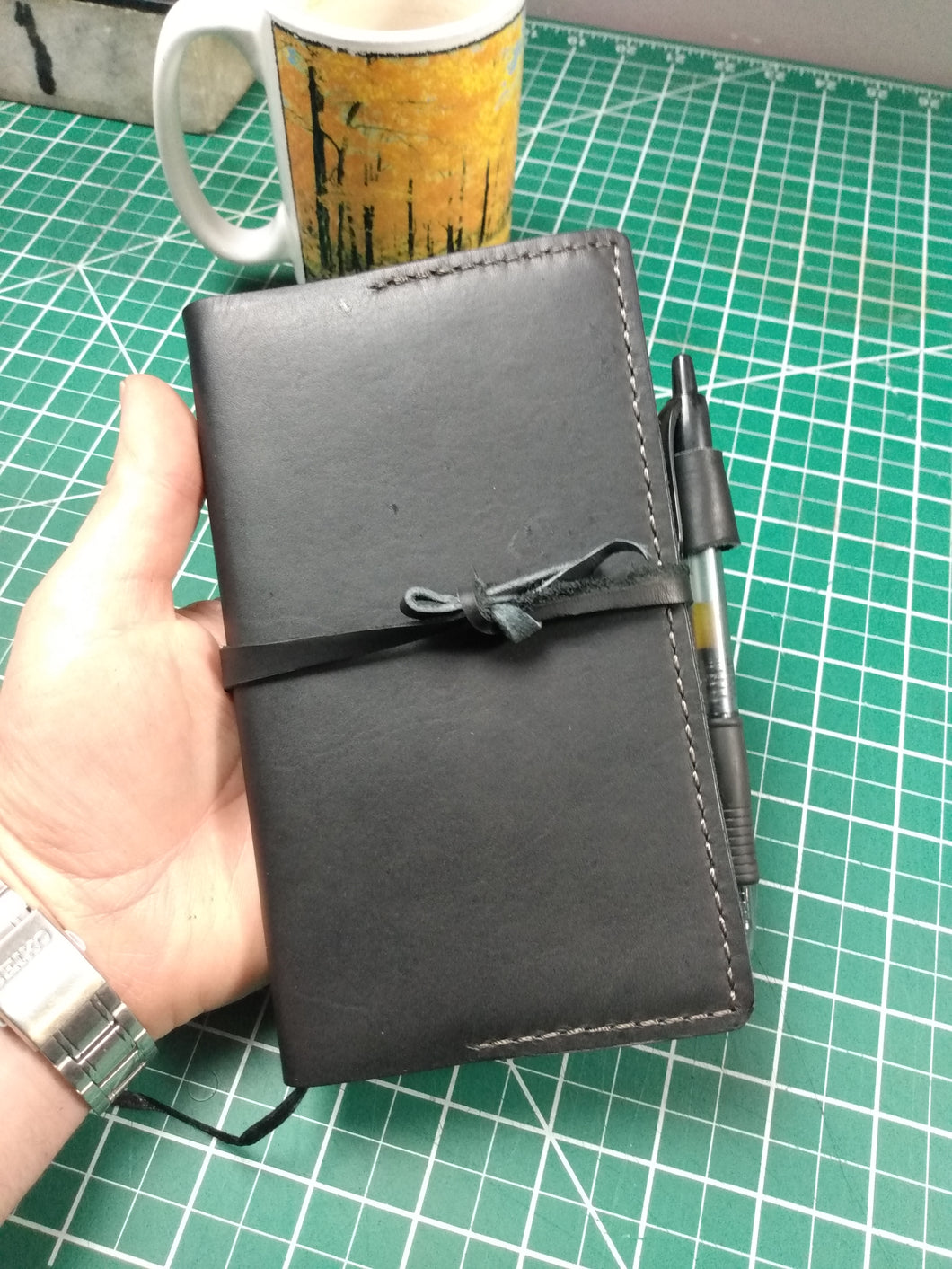 Handmade leather bound journal